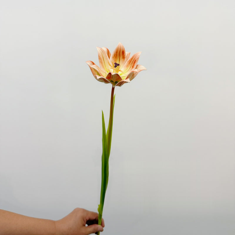 27" Single Stem Tulip Artificial Flower, Realistic EVA Material for Home Decor, Weddings, and Events