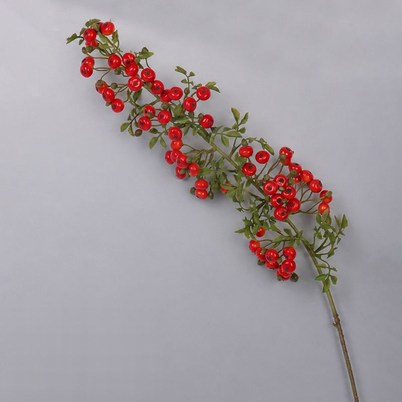 Artificial Red Berry Bush, 87cm Tall, Plastic Faux Berries for Wedding, Home, and Commercial Decor