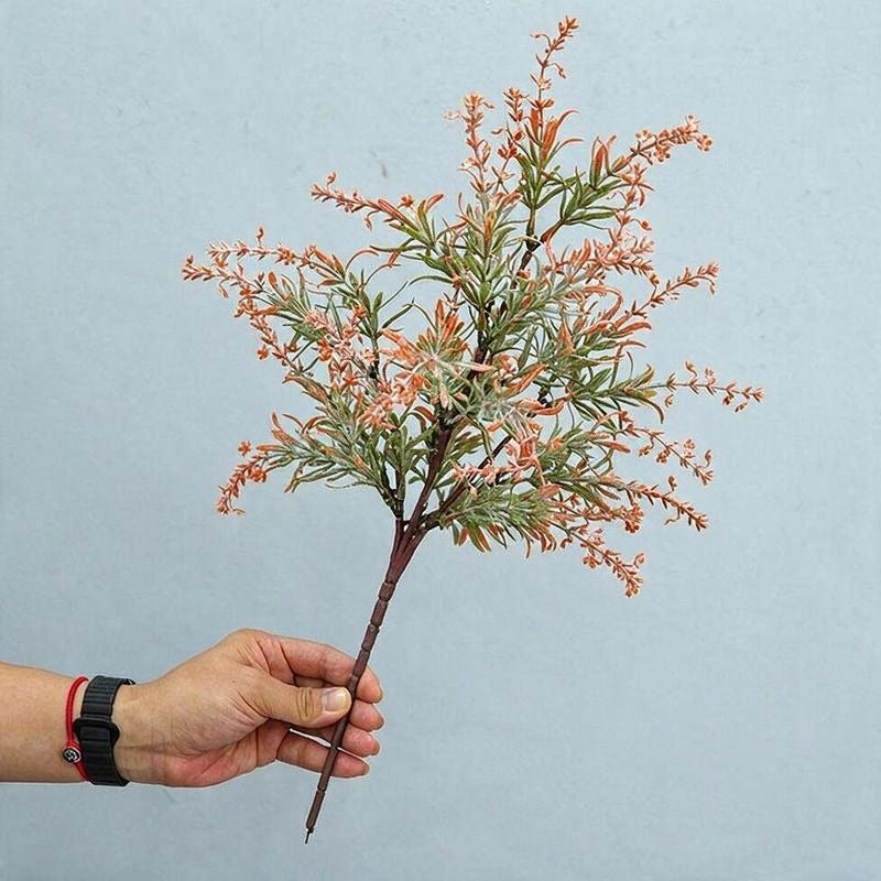 Artificial Lavender & Water Grass Stems, Single Stem with Natural Look, 18.5" for Weddings, Home & Office Decor