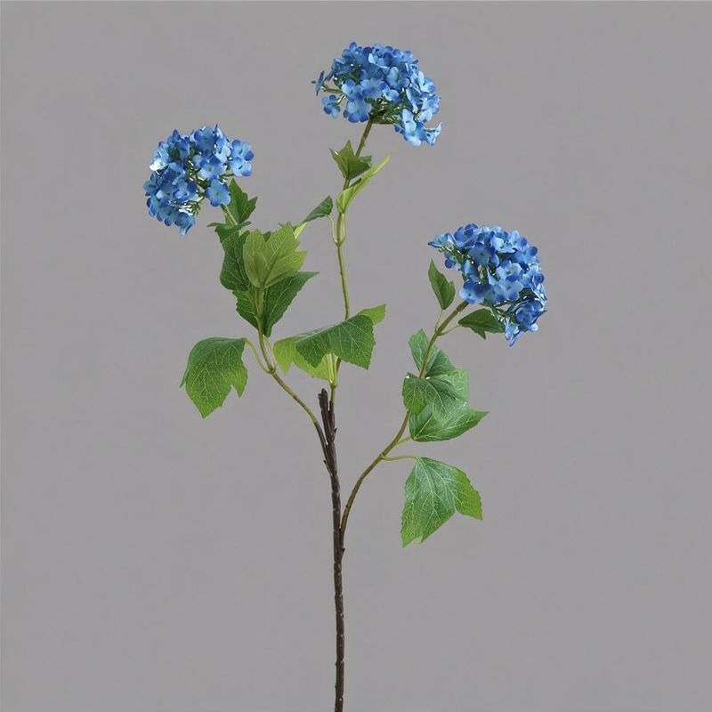 Artificial Hydrangea Bush with 3 Blooms, 28" Silk-Like Faux Flowers for Home Decor, Wedding Centerpieces, Office & Commercial Displays