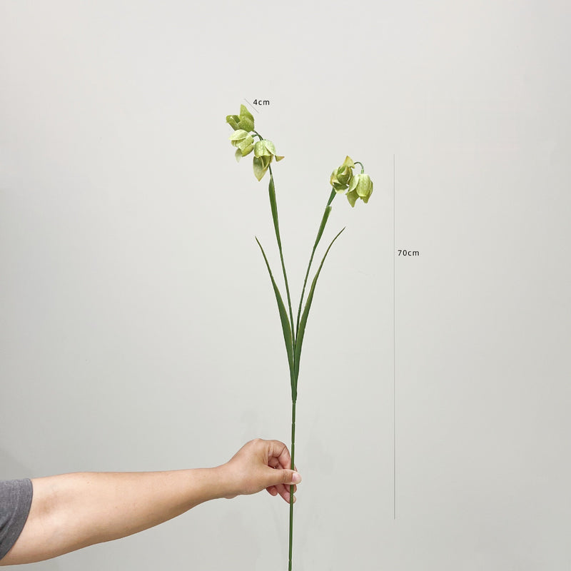 Artificial Fritillaria Flower Bush, Retro Style Faux Silk and Plastic Blend, 70cm Tall, Perfect for Weddings, Home Decor, and Events