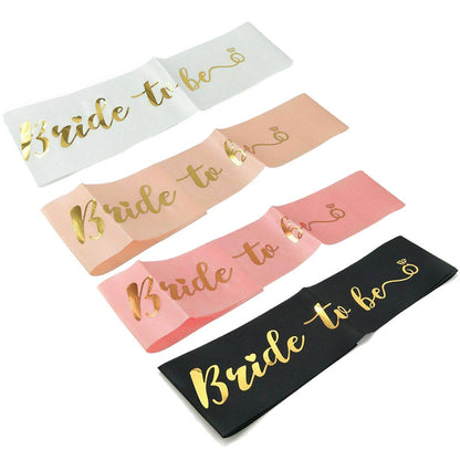 Bachelorette Party Bride to Be Sash - Gold Foil Bride Shoulder Sash for Bachelorette Celebrations