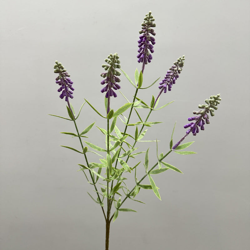 Artificial Lavender and Hyacinth Bush with 5 Blooms, 19" Tall, Plastic, Perfect for Home Decor, Weddings, and Events