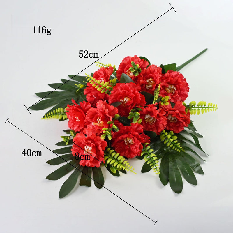 Artificial Peony Bush with 12 Blooms, Silk-Like Fabric, 20" Tall, Modern Style for Weddings, Home Decor, and Events