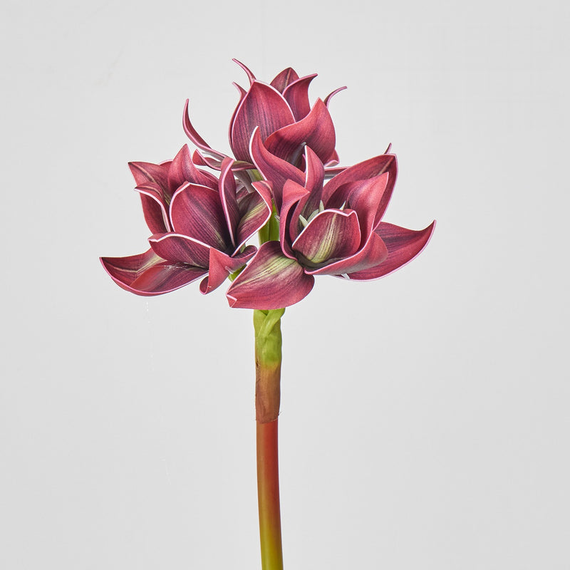 Artificial Clivia Bush with 3 Blooms, 22" Tall, Plastic Material, for Weddings, Home Decor, and Events