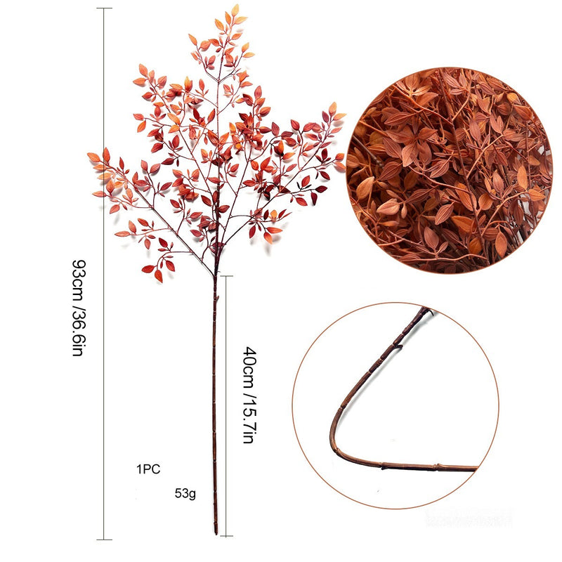 Artificial Nandina Stem, Single Faux Berry Branch in Orange, Autumn or Green, for Home Decor, Weddings & Floral Arrangements