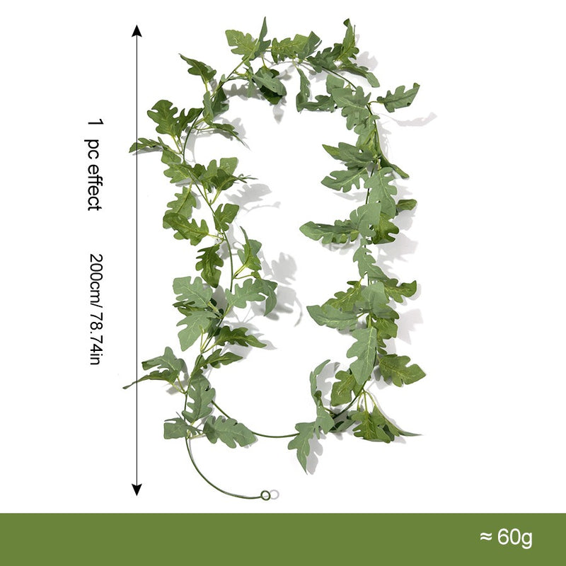 Artificial Chrysanthemum Leaf Garland Vine, Faux Silk Greenery, Bendable Hanging Vine for Wedding, Home and Holiday Decor