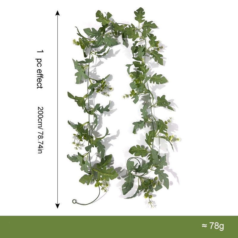 Artificial Chrysanthemum Leaf Garland Vine, Faux Silk Greenery, Bendable Hanging Vine for Wedding, Home and Holiday Decor