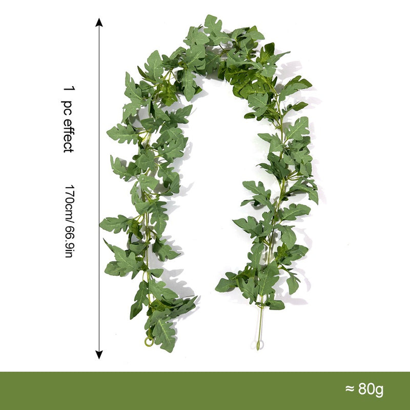 Artificial Chrysanthemum Leaf Garland Vine, Faux Silk Greenery, Bendable Hanging Vine for Wedding, Home and Holiday Decor