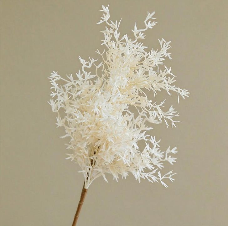 Artificial Frosted Misty Grass Bush, Plastic Faux Oncidium Filler Spray, 21 in, for Wedding, Home & Window Display