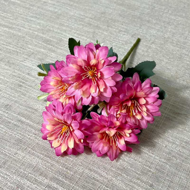 Artificial Cosmos Flower Bush with 5 Blooms, Faux Silk-Like Fabric, Rustic Floral for Wedding, Home Decor & Window Displays