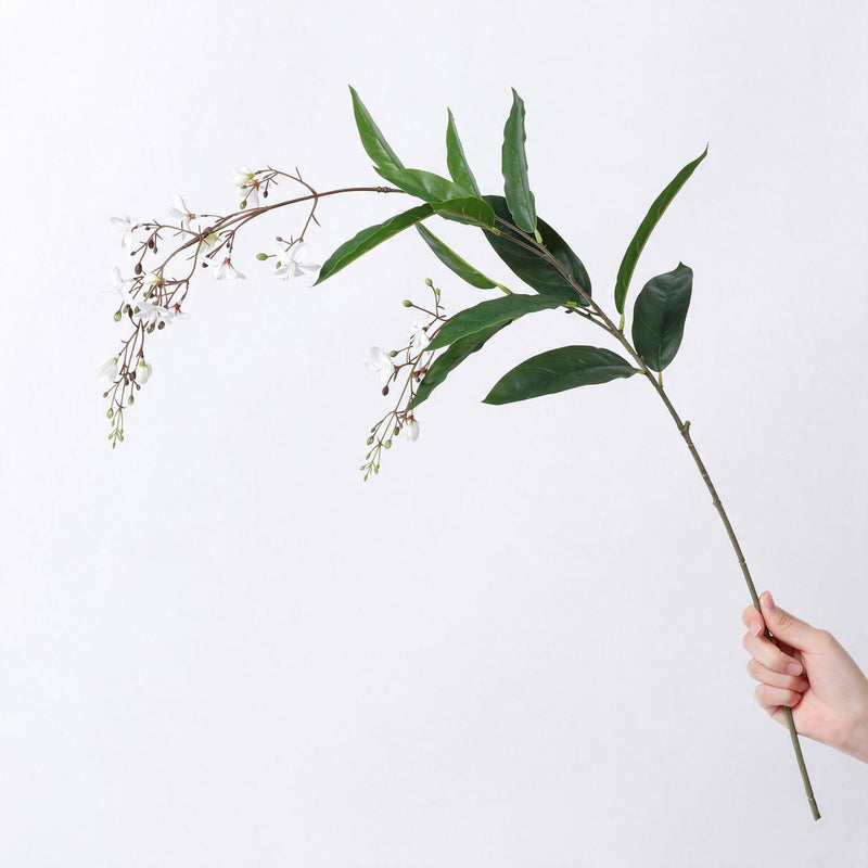 Artificial Jasmine Bush, Trailing Branches with Detailed Leaves, Faux Flowers for Vase Arrangements, Weddings, Hotels and Window Displays
