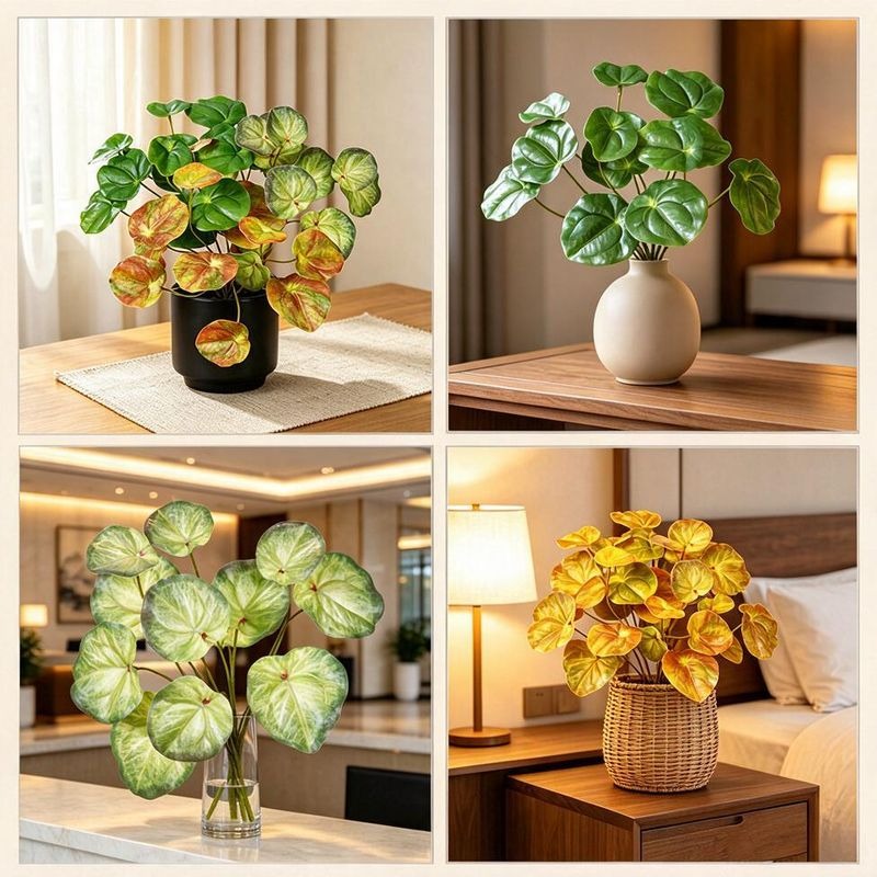 Artificial Mirror Leaf Philodendron Bush, 12-Branch Faux Greenery for Vases, Home, Hotel & Wedding Decor