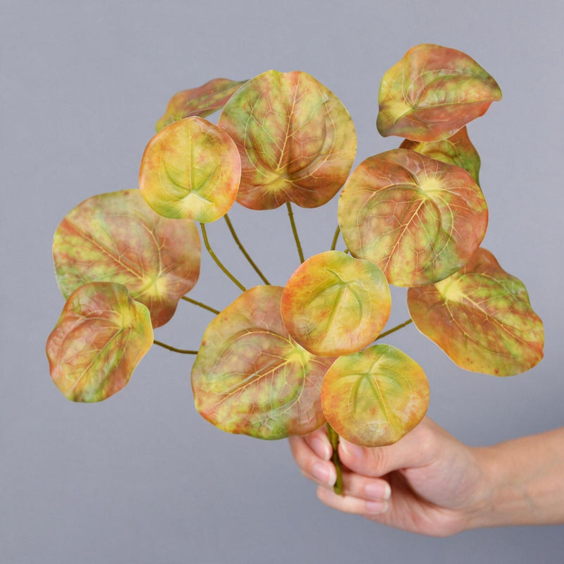 Artificial Mirror Leaf Philodendron Bush, 12-Branch Faux Greenery for Vases, Home, Hotel & Wedding Decor