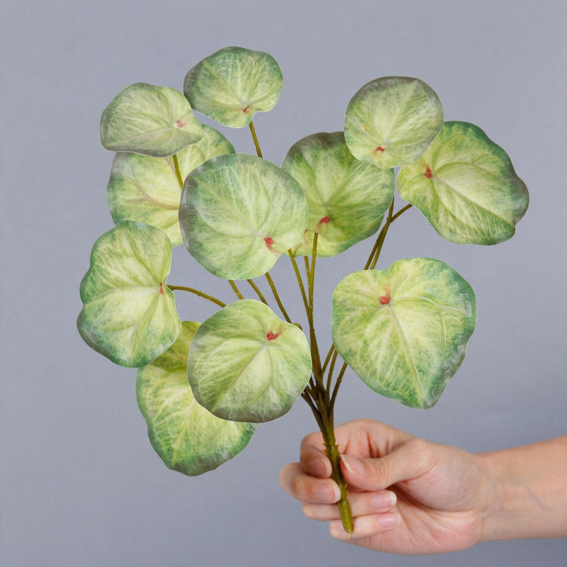 Artificial Mirror Leaf Philodendron Bush, 12-Branch Faux Greenery for Vases, Home, Hotel & Wedding Decor