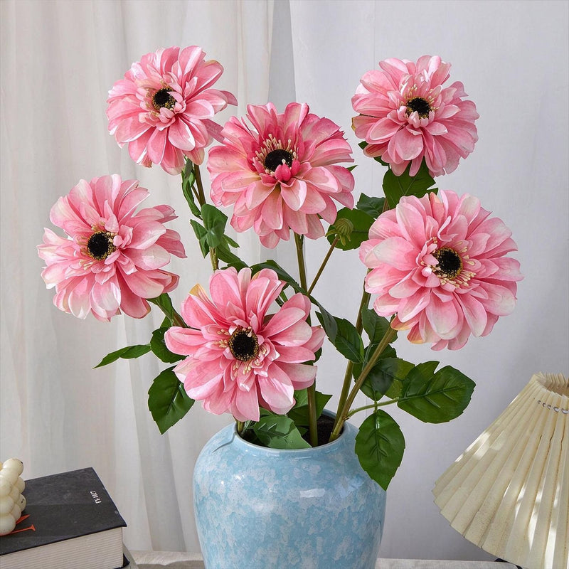 Artificial Chrysanthemum Single Stem, 1 Bloom, Faux Silk Fabric Flower for Wedding, Home Decor, Photography Props