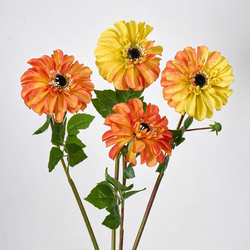 Artificial Chrysanthemum Single Stem, 1 Bloom, Faux Silk Fabric Flower for Wedding, Home Decor, Photography Props