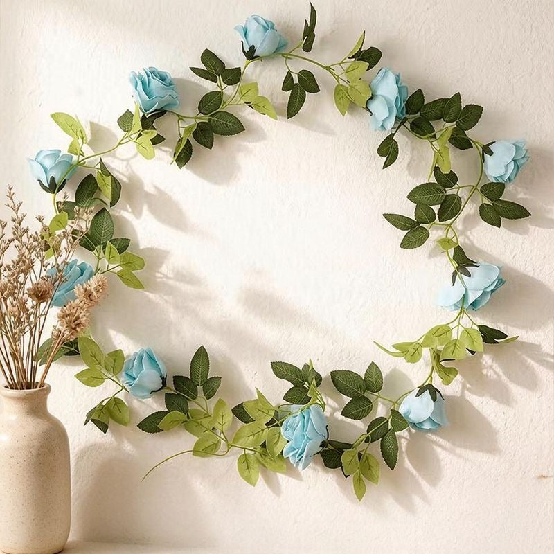Artificial Rose Garland Vine, 10 Flower Heads, Faux Rose Vine for Wedding Arches, Hotel Décor & Home