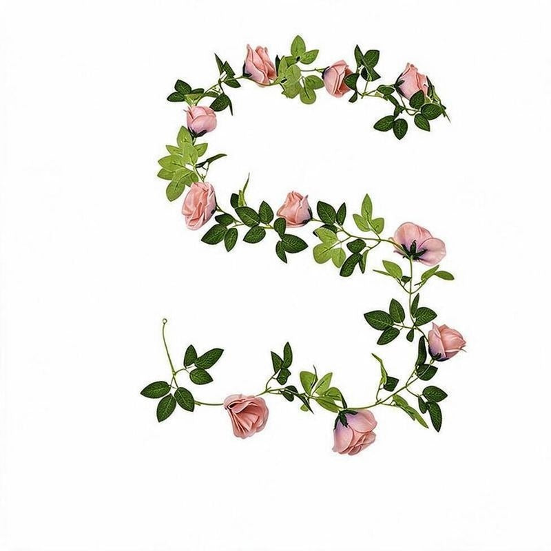 Artificial Rose Garland Vine, 10 Flower Heads, Faux Rose Vine for Wedding Arches, Hotel Décor & Home