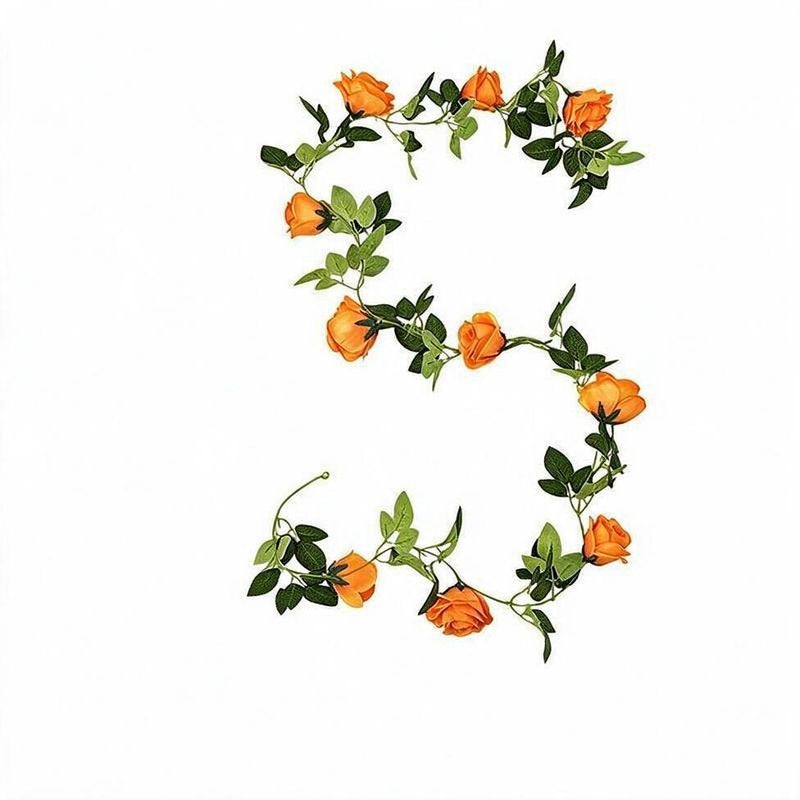 Artificial Rose Garland Vine, 10 Flower Heads, Faux Rose Vine for Wedding Arches, Hotel Décor & Home