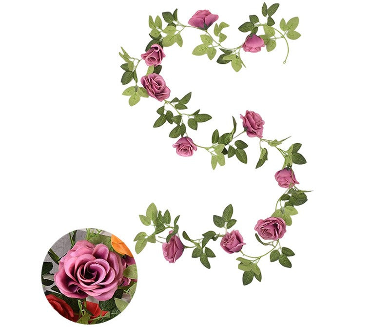 Artificial Rose Garland Vine, 10 Flower Heads, Faux Rose Vine for Wedding Arches, Hotel Décor & Home