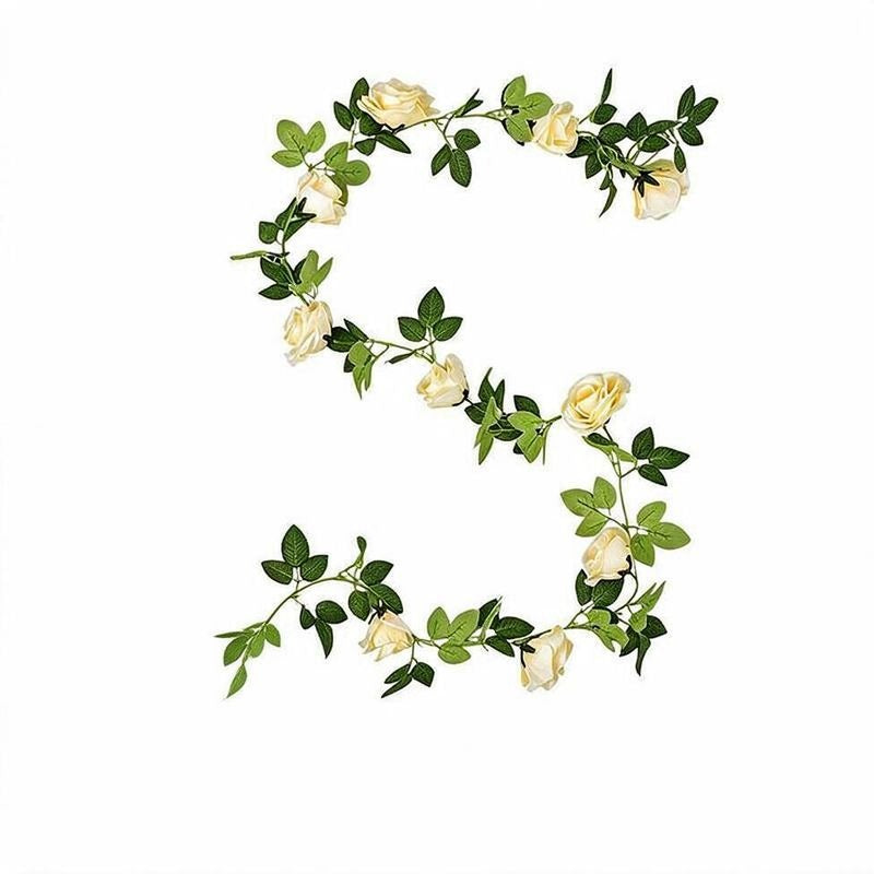Artificial Rose Garland Vine, 10 Flower Heads, Faux Rose Vine for Wedding Arches, Hotel Décor & Home