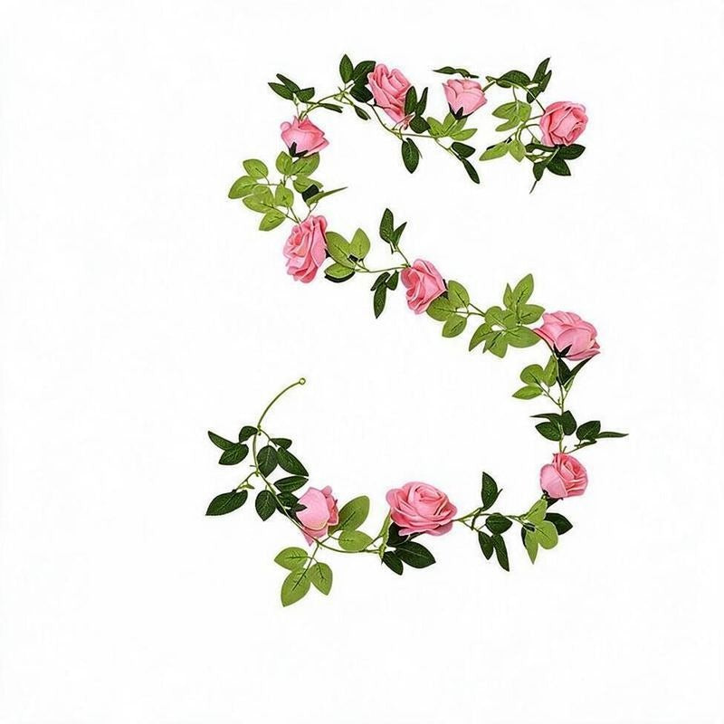 Artificial Rose Garland Vine, 10 Flower Heads, Faux Rose Vine for Wedding Arches, Hotel Décor & Home