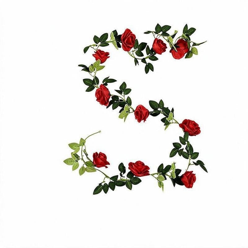 Artificial Rose Garland Vine, 10 Flower Heads, Faux Rose Vine for Wedding Arches, Hotel Décor & Home