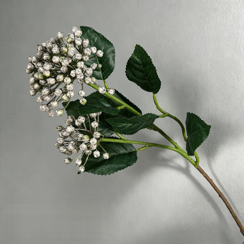 Artificial Wild Berry Bush with Leaves, 2 Berry Clusters, Plastic, for Wedding, Home & Window Display