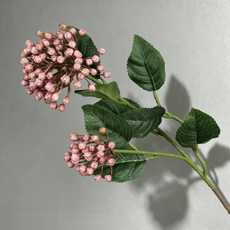 Artificial Wild Berry Bush with Leaves, 2 Berry Clusters, Plastic, for Wedding, Home & Window Display