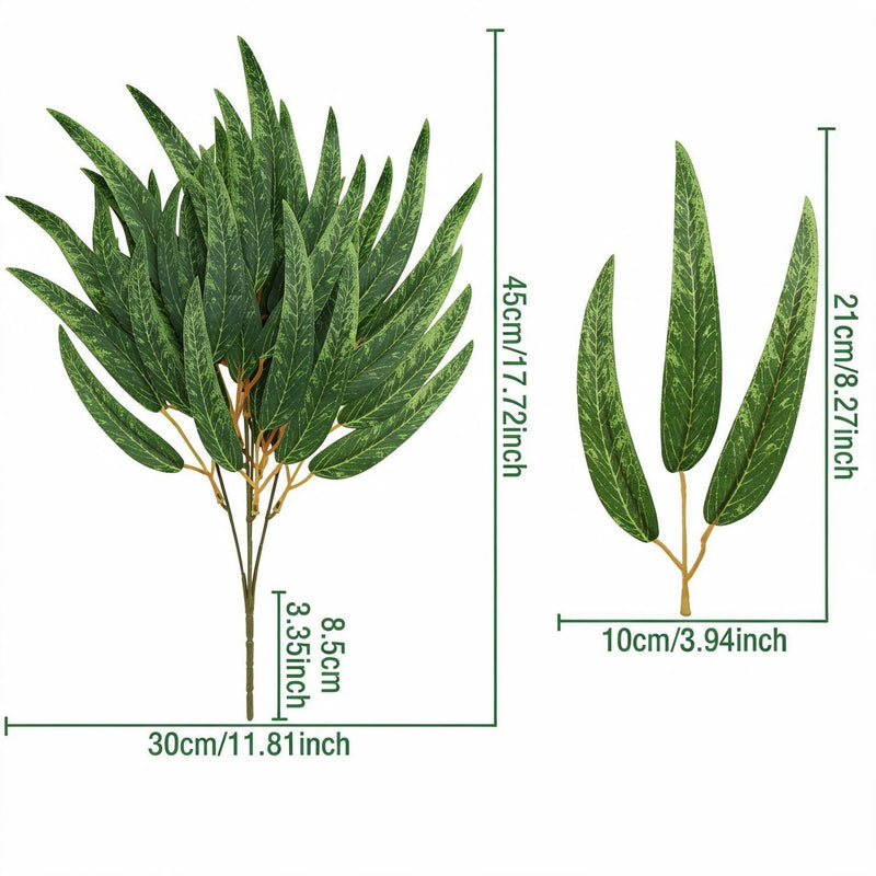 Artificial Eucalyptus Leaf Bush, Autumn-Toned Faux Greenery Stem, PE Plastic, for Wedding Floral Design, Home Decor & Window Displays