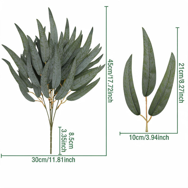Artificial Eucalyptus Leaf Bush, Autumn-Toned Faux Greenery Stem, PE Plastic, for Wedding Floral Design, Home Decor & Window Displays