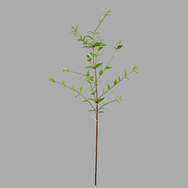 Artificial Eucalyptus Bush, Pointed-Leaf Faux Silk Branch, 33" Tall, for Home, Wedding, Hotel or Window Display