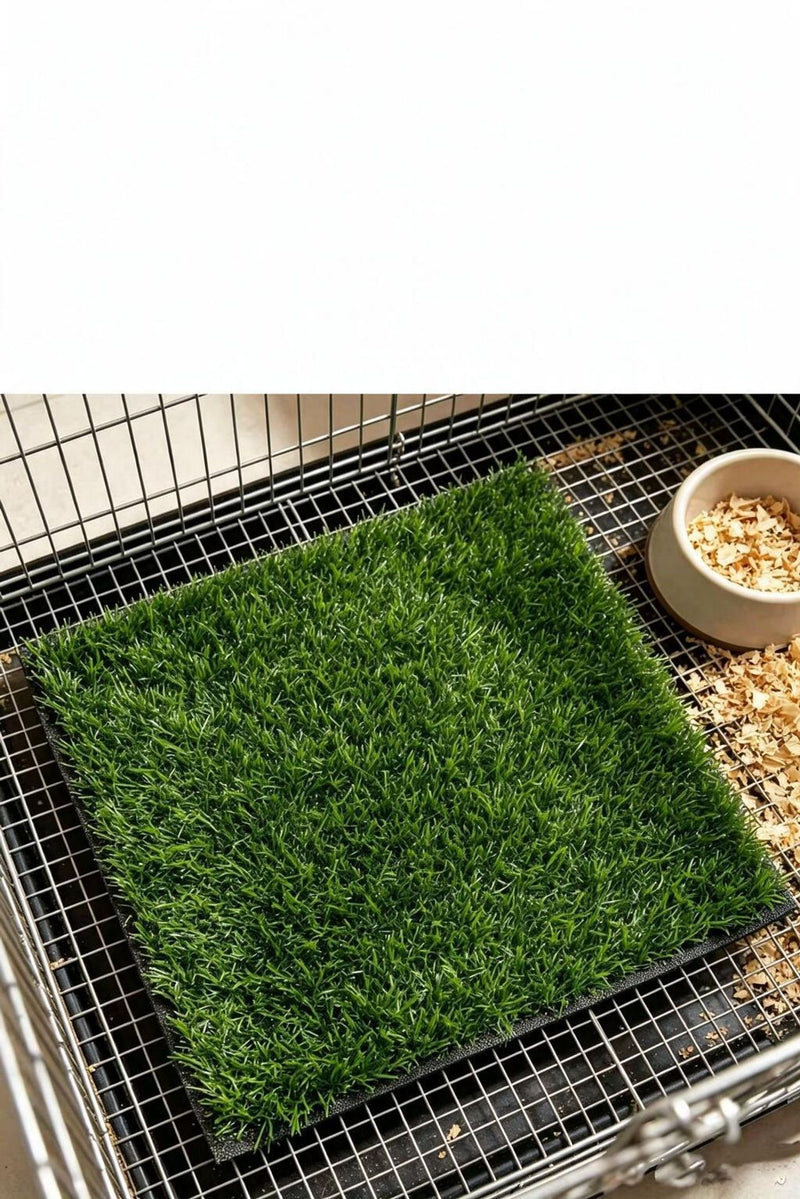 Artificial Grass Mat Square Turf Tile, Faux Gardenia Tree Accent, Nordic Style, for DIY Displays, Weddings and Window Décor