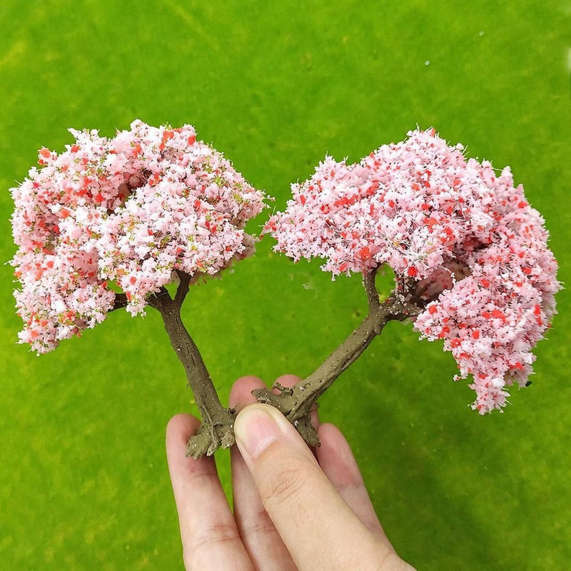 Artificial Peach Blossom Filler Bunch, Plastic Mini Cherry Blossom Tree Branch for Miniature Scenes, Window Displays, Spring Decor
