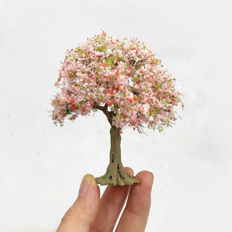Artificial Peach Blossom Filler Bunch, Plastic Mini Cherry Blossom Tree Branch for Miniature Scenes, Window Displays, Spring Decor