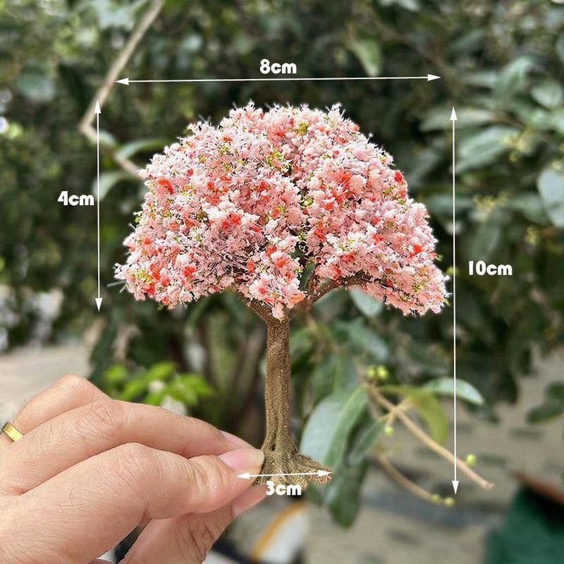 Artificial Peach Blossom Filler Bunch, Plastic Mini Cherry Blossom Tree Branch for Miniature Scenes, Window Displays, Spring Decor