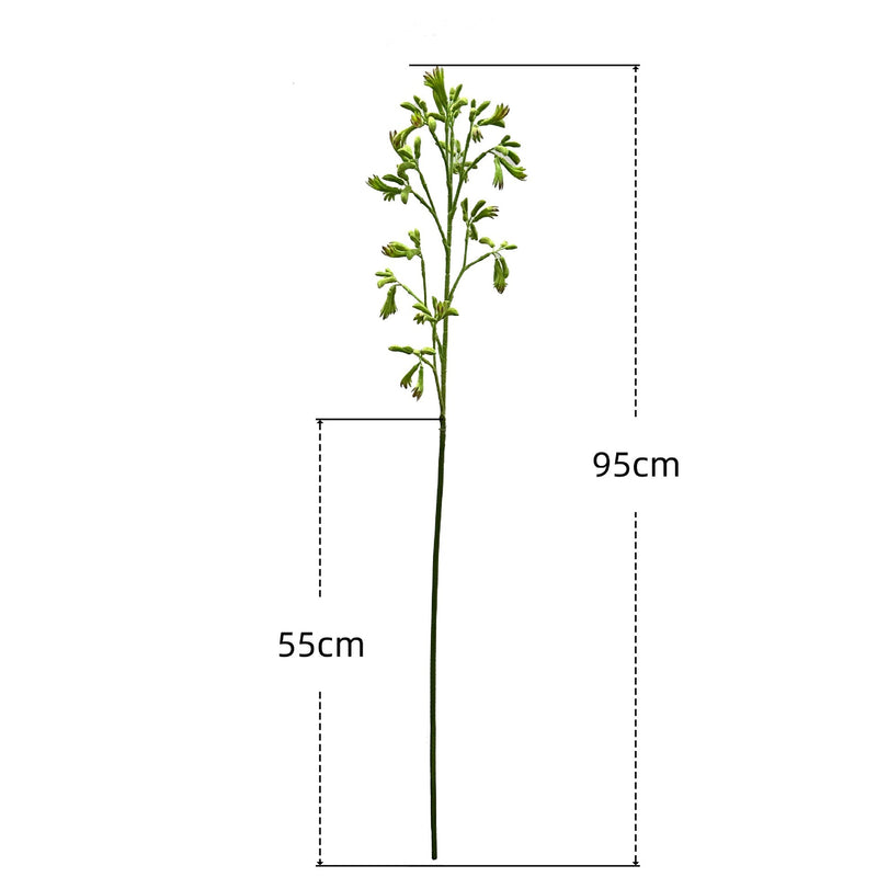 Artificial Kangaroo Paw Bush, Plastic PE/PVC Faux Greenery, Indoor Outdoor, for Home, Weddings & Window Displays