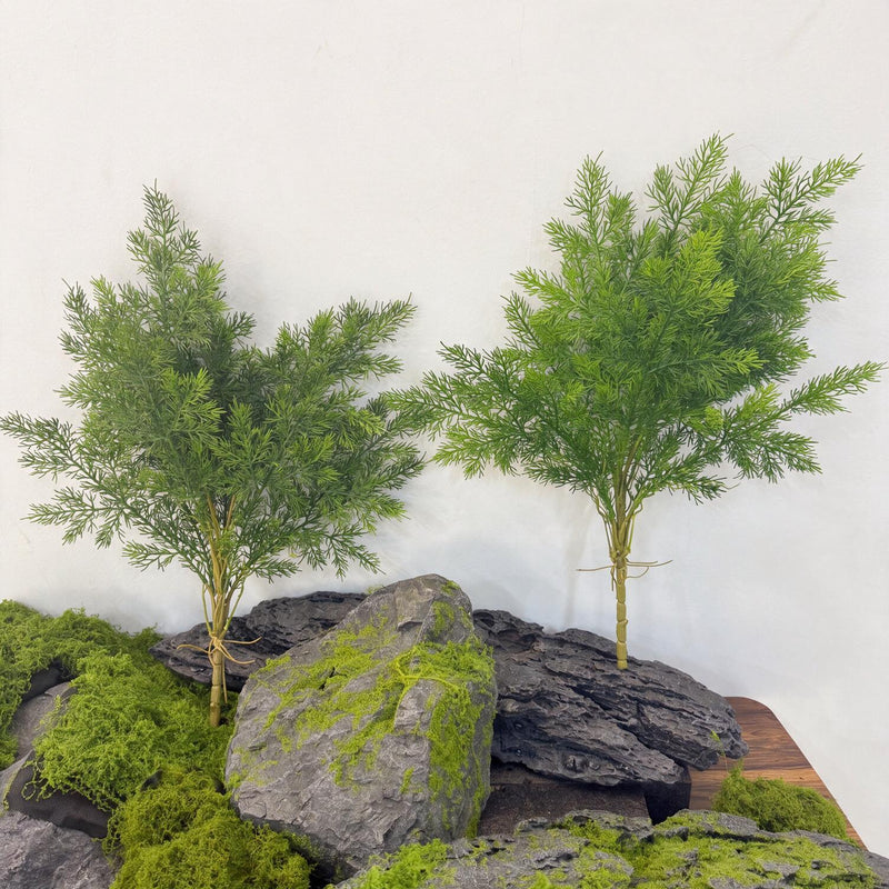 Artificial Asparagus Fern Bush, Plastic Pine Needle Grass Greenery, Faux Plant for Home, Office & Display