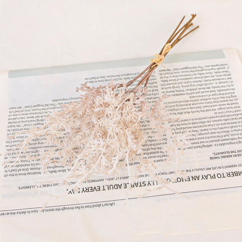 Artificial Rime Frost Flower Bouquet, Set of 5 Stems, 11" Plastic, Wedding, Home & Window Display Decor