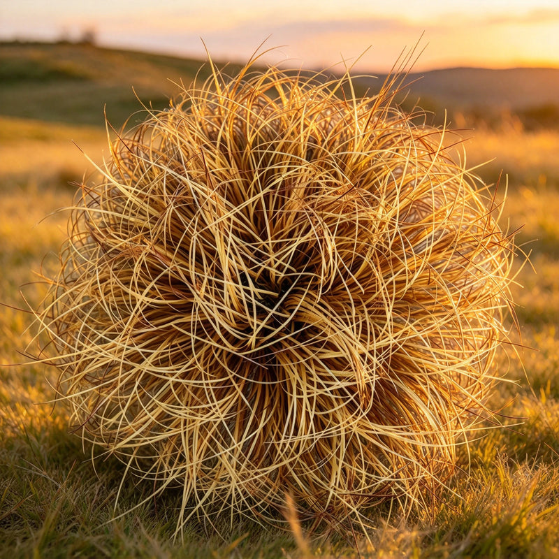 Artificial Foxtail & Onion Grass Clump with Base, Faux Dried Grass Tuft, 1 Piece, Indoor Outdoor Display