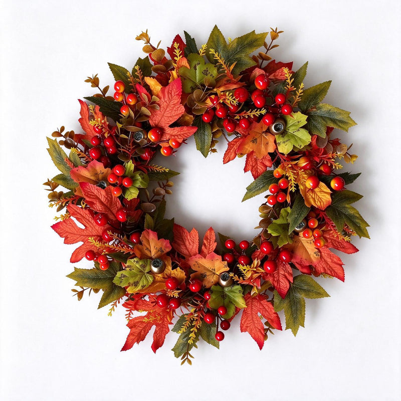 Artificial Maple Leaf Autumn Garland Vine, Fall Harvest Decor for Door, Wall & Window Display