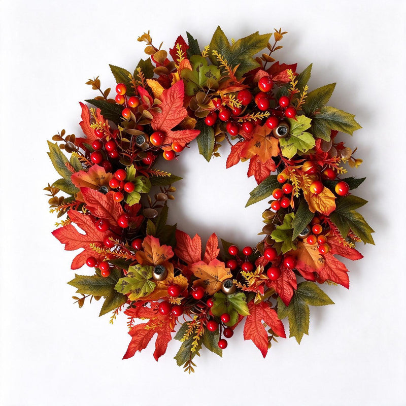 Artificial Maple Leaf Autumn Garland Vine, Fall Harvest Decor for Door, Wall & Window Display