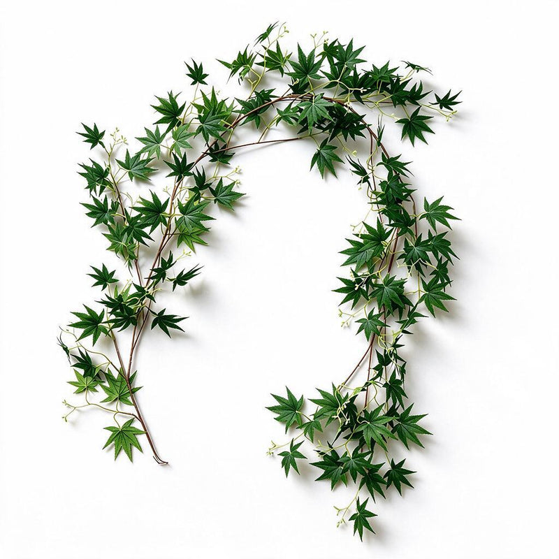 Artificial Maple Leaf Vine, Trailing Faux Maple Garland, Red & Green Maple Foliage, Plastic, Indoor Home, Hotel & Wedding Decor