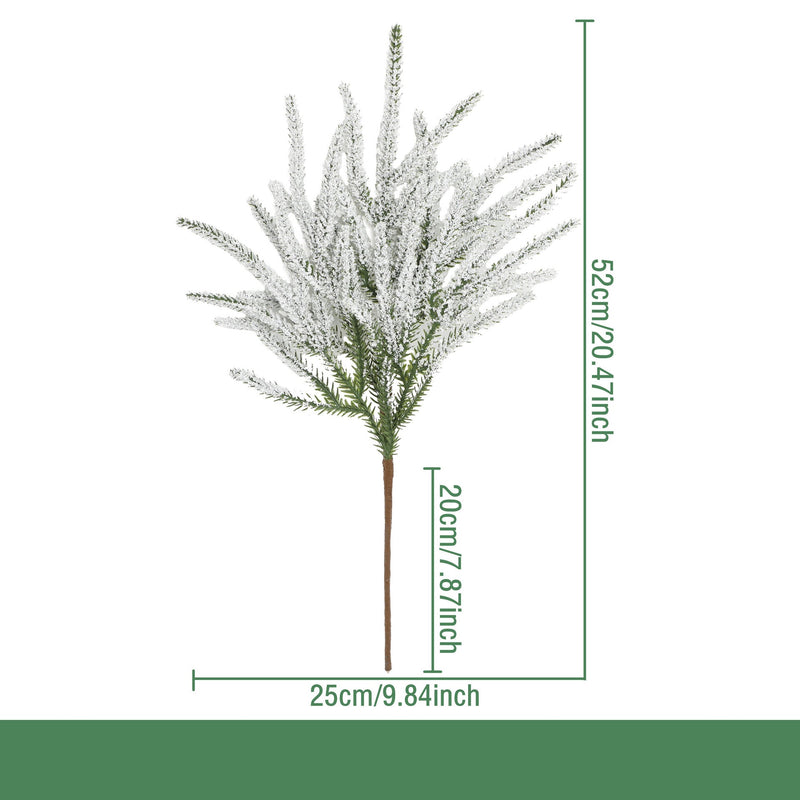 Artificial Christmas Pine Needle Stem, Plastic Faux Evergreen Greenery, Bendable Single Stem for Holiday Decor, Home & Window Displays