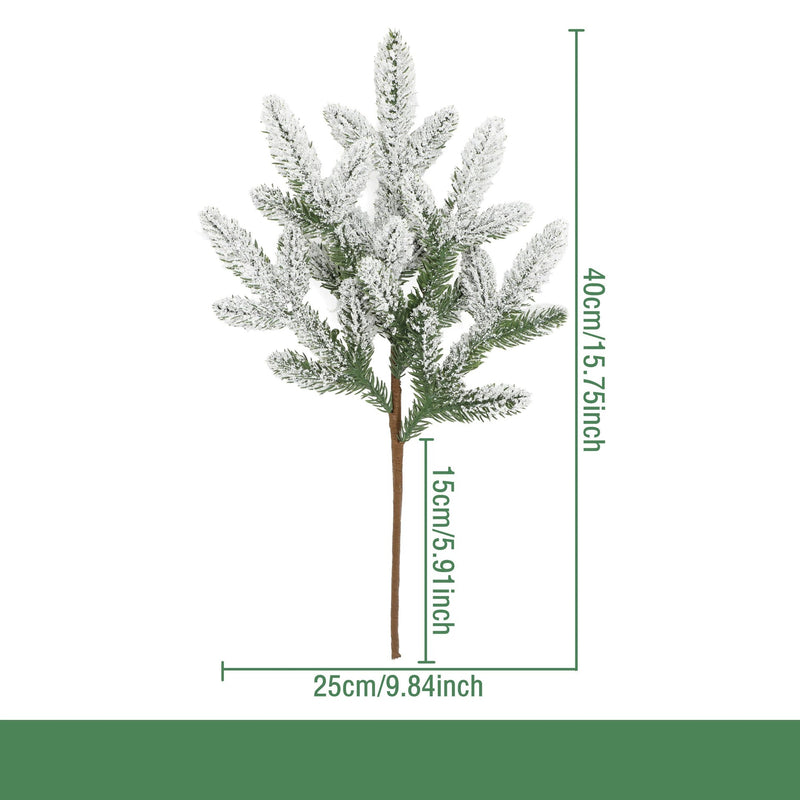 Artificial Christmas Pine Needle Stem, Plastic Faux Evergreen Greenery, Bendable Single Stem for Holiday Decor, Home & Window Displays