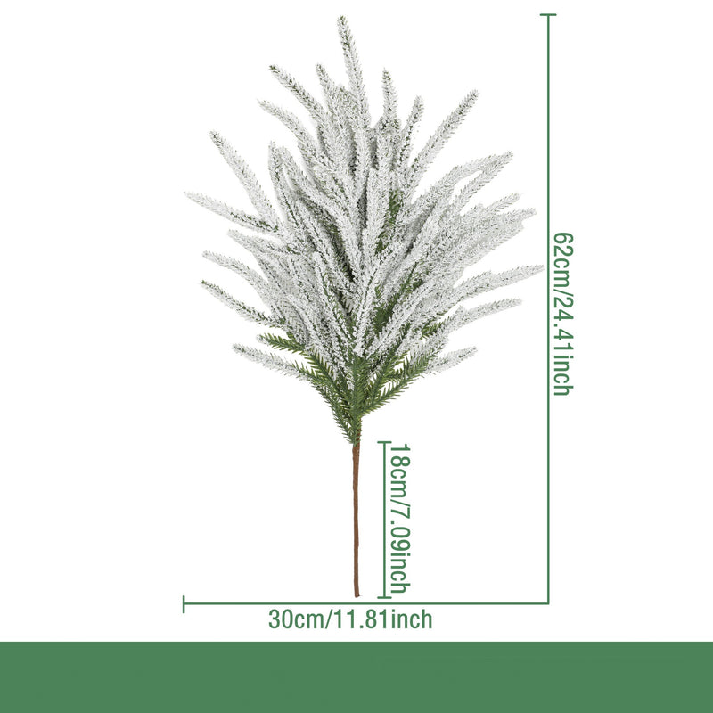 Artificial Christmas Pine Needle Stem, Plastic Faux Evergreen Greenery, Bendable Single Stem for Holiday Decor, Home & Window Displays