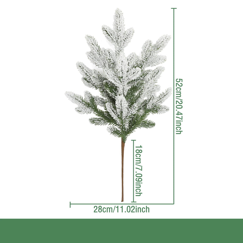 Artificial Christmas Pine Needle Stem, Plastic Faux Evergreen Greenery, Bendable Single Stem for Holiday Decor, Home & Window Displays
