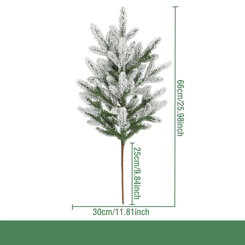 Artificial Christmas Pine Needle Stem, Plastic Faux Evergreen Greenery, Bendable Single Stem for Holiday Decor, Home & Window Displays