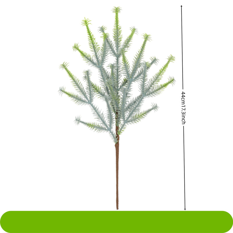 Artificial Christmas Pine Needle Stem, Plastic Faux Evergreen Greenery, Bendable Single Stem for Holiday Decor, Home & Window Displays